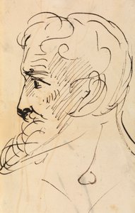 Estudio de retrato, de perfil de un hombre de Benjamin Robert Haydon