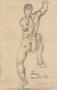 Estudio de la figura de un hombre desnudo