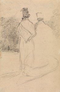 Estudio de la vista trasera de un hombre caminando de Benjamin Robert Haydon