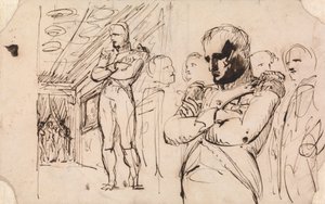 Estudios de Napoleón, de brazos cruzados, con otras figuras de Benjamin Robert Haydon