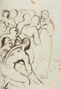 Estudio de un grupo de figuras arrodilladas y de pie de Benjamin Robert Haydon