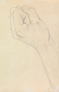 Estudio de una mano cerrada en un puño de Benjamin Robert Haydon