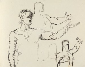 Estudio de un hombre con el brazo extendido de Benjamin Robert Haydon