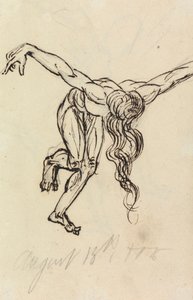 Estudio de un desnudo, inclinado hacia delante, con los brazos extendidos de Benjamin Robert Haydon