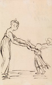 Estudio de una mujer y un niño jugando de Benjamin Robert Haydon