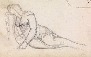 Estudio de una mujer parcialmente recostada de Benjamin Robert Haydon