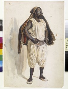 Orientalistas: representación de un Biskry, porteador en Argel de Benjamin Roubaud