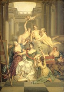 Frederika Sophia Wilhelmina de Prusia (1751-1820). Esposa del príncipe Guillermo V, en el Templo de las Artes de Benjamin Samuel Bolomey