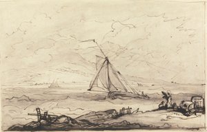 Una borrasca en una costa montañosa de Benjamin West