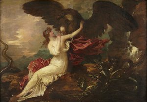Águila que lleva la copa a Psique de Benjamin West