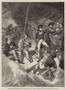 El Teniente Nelson ofreciéndose para abordar un premio en una violenta tormenta, 20 de noviembre de 1777 de Benjamin West