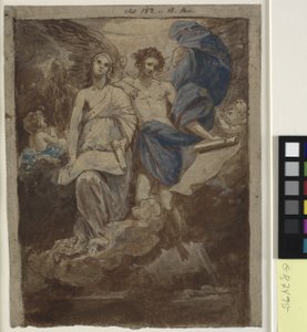 Estudio para una pintura de Los ángeles apareciendo a los pastores, 1774 de Benjamin West