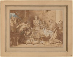 La Adoración de los Pastores de Benjamin West