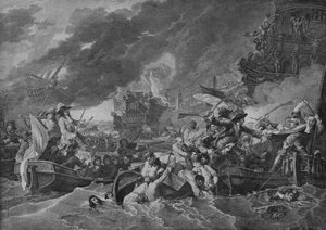 La Batalla de La Hogue, c. 1781 de Benjamin West