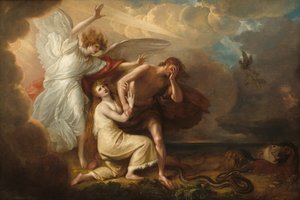 La expulsión de Adán y Eva del Paraíso de Benjamin West