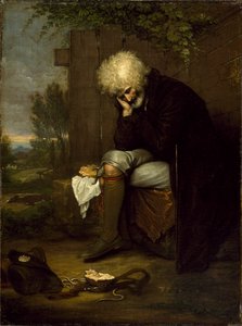 El peregrino llorando a su asno muerto de Benjamin West