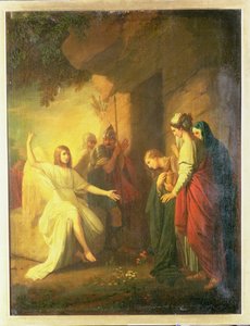 Las mujeres en el sepulcro - El ángel en la tumba de Cristo de Benjamin West