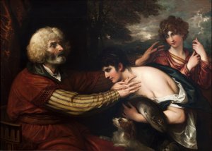 Tobías cura la ceguera de su padre de Benjamin West