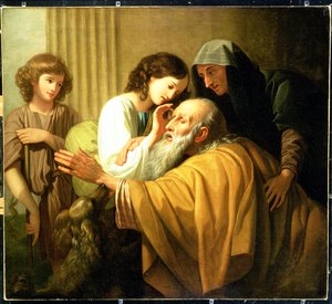 Tobías Curando la Ceguera de su Padre, 1772 de Benjamin West