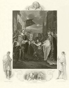 Guillermo I recibiendo la corona de Inglaterra