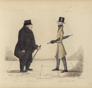 Eminent Edinburghians, aka Modern Athenians, John R Irving, of Bonshaw, Advocate, Captain Hugo Arnot, of Balcormo (grabado en color) de Benjamin William Crombie