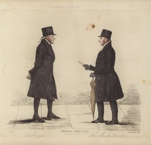 Eminent Edinburghians, aka Modern Athenians, Robert Forsyth, Esq, Advocate, John Shank More, Esq, LLD, Advocate (grabado en color)