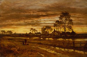 Una tarde de otoño después de la lluvia de Benjamin Williams Leader