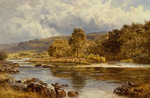Una Isla en el LLugwy Justo Debajo de Capel Curig, Norte de Gales