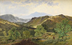 Moel Siabod - en el valle del Lledr, 1871 de Benjamin Williams Leader