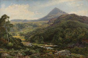 Valle tranquilo entre las colinas galesas, 1860 de Benjamin Williams Leader