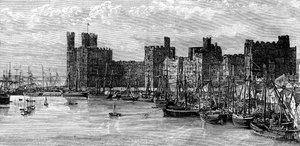Castillo de Caernarfon, Gwynedd, Gales, siglo XIX