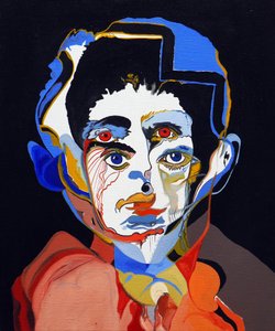 50 Major Writers In History : Franz Kafka, 2015 (óleo y acrílico sobre lienzo)