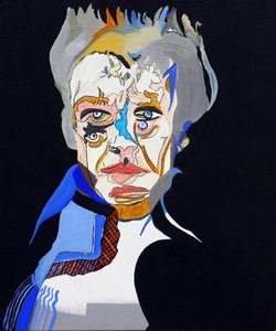 50 Grandes Escritores de la Historia : Hervé Guibert, 2015 (óleo y acrílico sobre lienzo) de Benoit Erwann Boucherot