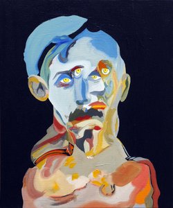 50 Grandes Escritores de la Historia : Marcel Proust, 2015 (óleo y acrílico sobre lienzo)