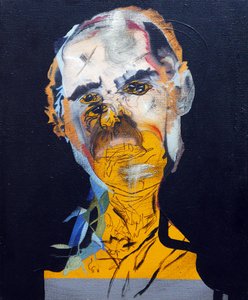 50 Major Writers In History : Philip Roth, 2015 (óleo y acrílico sobre lienzo)