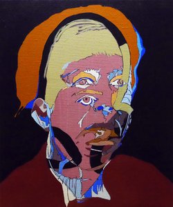 50 Grandes Escritoras de la Historia : Simone de Beauvoir, 2015 (óleo y acrílico sobre lienzo)