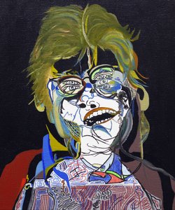 50 Major Writers In History : Stephen King, 2015 (óleo y acrílico sobre lienzo) de Benoit Erwann Boucherot