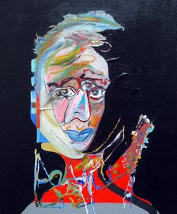 50 Major Writers In History : Virgina Woolf, 2015 (óleo y acrílico sobre lienzo)