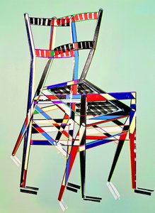 Chaise - superleggera, según Gio Ponti, 2016 (óleo sobre lienzo de lino)