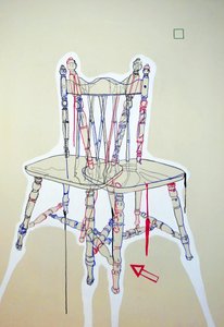 Chaise manifeste, 2023 (óleo y acrílico sobre lienzo mixto) de Benoit Erwann Boucherot