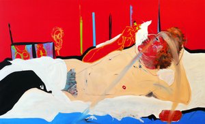 Olympia gainsbourienne, 2017 (óleo y acrílico sobre lienzo) de Benoit Erwann Boucherot