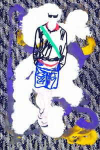 Passager 16, 2020 (acrílico sobre papel japonés serigrafiado) de Benoit Erwann Boucherot