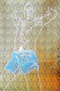 Passager 3, 2020 (acrílico sobre papel japonés serigrafiado) de Benoit Erwann Boucherot