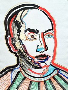 Surportrait : Isamu Noguchi 1, 2022 (acrílico sobre papel)