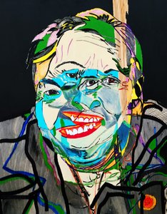 Surportrait : Joséphine Bacon 2, 2021 (óleo y acrílico sobre panel de madera)