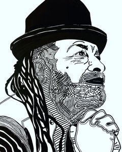 Surportrait: Rodney Saint-Éloi, 2021 (acrílico sobre papel) de Benoit Erwann Boucherot