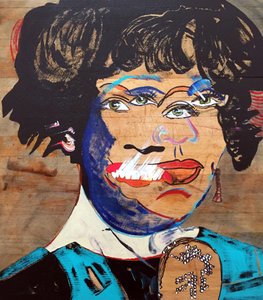 Surportrait : Whitney Houston, 2020 (óleo y acrílico sobre madera) de Benoit Erwann Boucherot