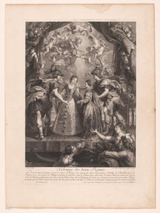 Intercambio de dos reinas El intercambio de dos reinas. (título en el objeto) La Galería del Palacio de Luxemburgo (título de la serie) de Benoît Audran