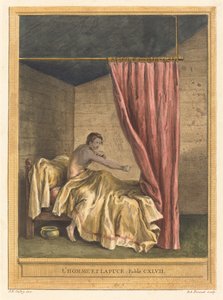 El hombre y la pulga de Benoît Louis Prévost after Jean Baptiste Oudry