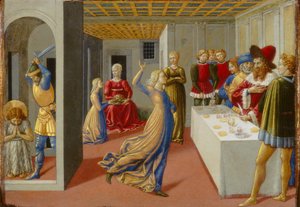 La fiesta de Herodes y la decapitación de San Juan Bautista de Benozzo Gozzoli